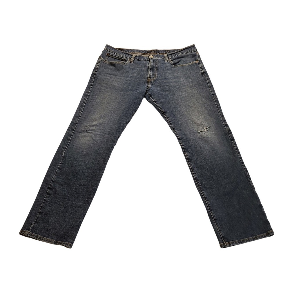 Lucky Brand 121 Slim Straight Men's 34x29 Jeans Medium Wash Denim Distressed